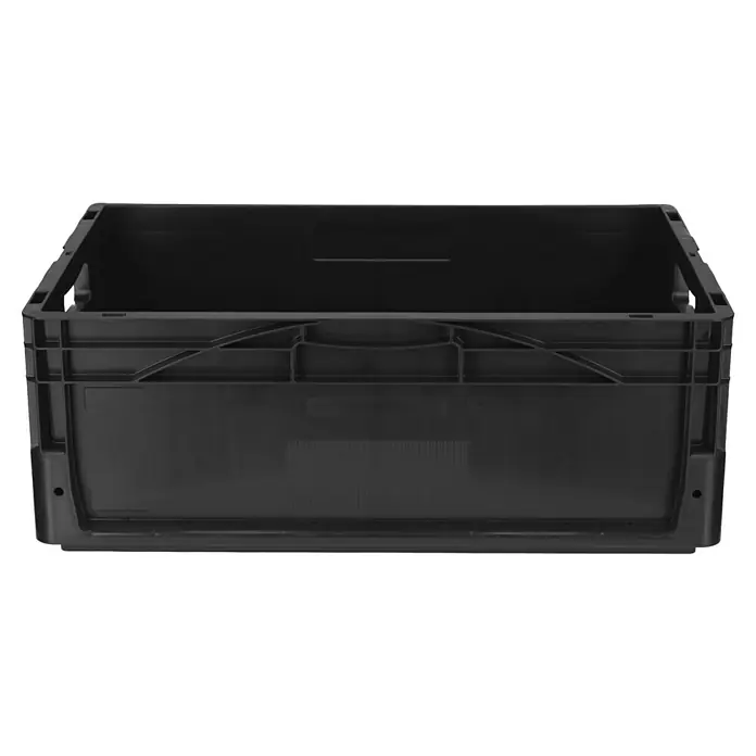 BAUHAUS Eurobox - 44 l, L x B x H: 60 x 40 x 22 cm, Schwarz - Schwarze Kunststoffbox mit stabilem Rahmen und geräumigem Innenraum für Lagerung und Transport von Waren.