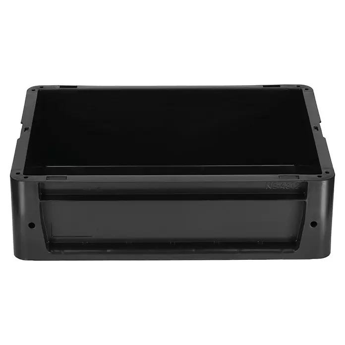 BAUHAUS Eurobox - L x B x H: 40 x 30 x 12 cm, 10 l, Schwarz - Schwarzes elektronisches Gehäuse mit der Aufschrift "NE-4312" für den professionellen oder privaten Gebrauch.