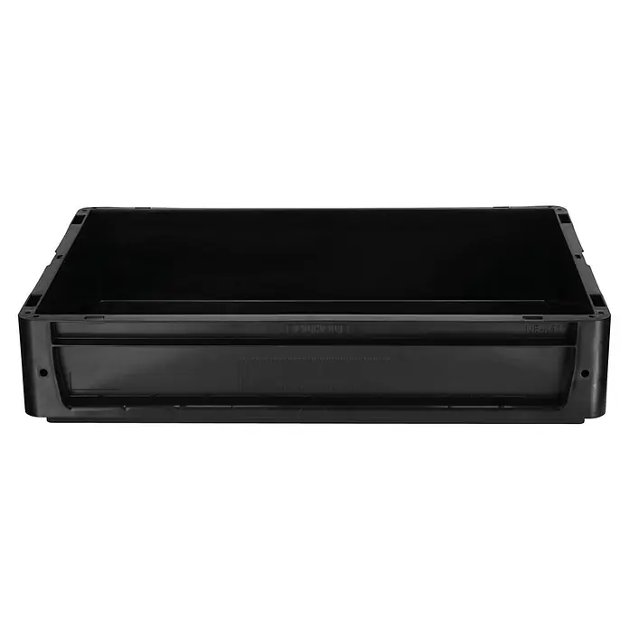 BAUHAUS Eurobox - 20 l, L x B x H: 60 x 40 x 12 cm, Schwarz - Schwarze Kunststoffbox, ideal für Lagerung & Transport. Robustes Design mit Beschriftungsfeld & Griffen für einfache Handhabung.