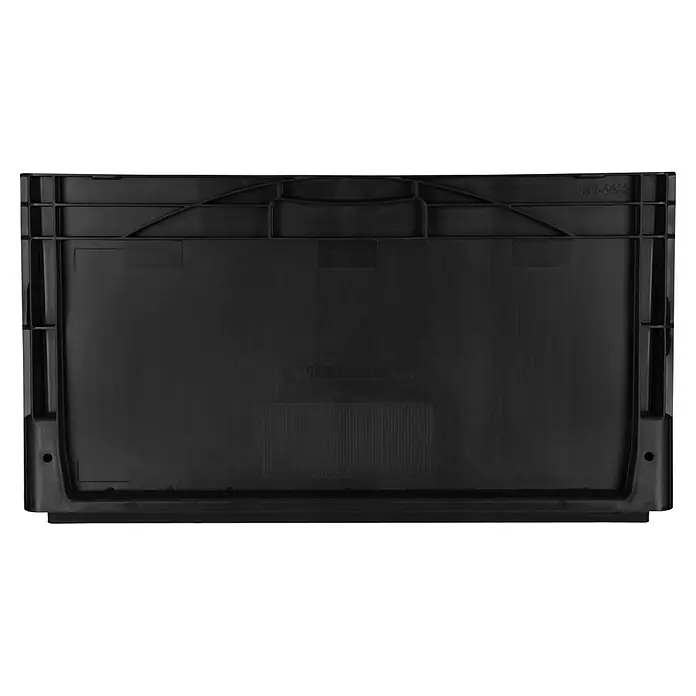 BAUHAUS Eurobox - 61 l, L x B x H: 60 x 40 x 32 cm, Schwarz - Schwarzer Kunststoffbehälter mit verstärkten Ecken und gerippter Struktur für erhöhte Stabilität und Tragfähigkeit. Ideal für Lagerung und Transport.