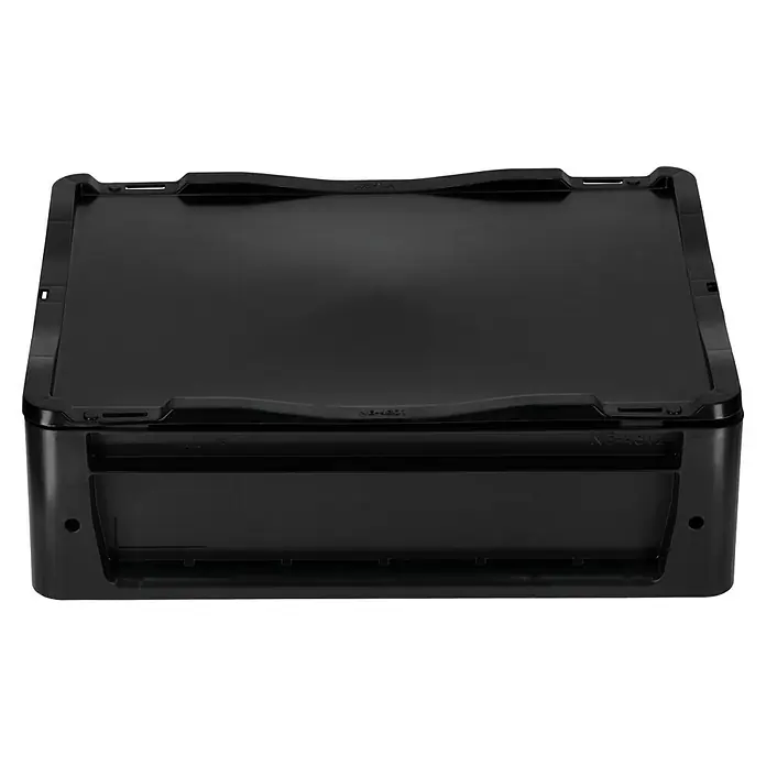 BAUHAUS Deckel für Eurobehälter - 40 x 30 cm, Schwarz - Schwarze Eurokiste: Eine robuste und stapelbare Aufbewahrungslösung für Industrie und Gewerbe. Ideal für Transport und Lagerung.