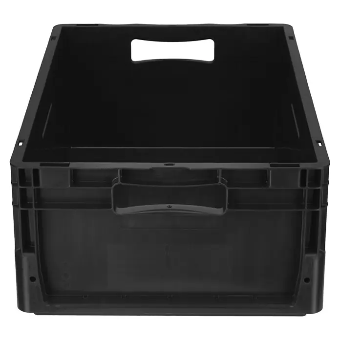 BAUHAUS Eurobox - 44 l, L x B x H: 60 x 40 x 22 cm, Schwarz - Schwarze Kunststoffbox mit Griffen, ideal für Lagerung und Transport. Robustes Design für den professionellen Einsatz.