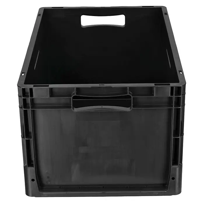 BAUHAUS Eurobox - L x B x H: 60 x 40 x 32 cm, 61 l, Schwarz - Schwarzer Kunststoffbehälter mit Griffen, ideal für Lagerung und Transport. Robust und stapelbar für vielseitige Anwendungen.