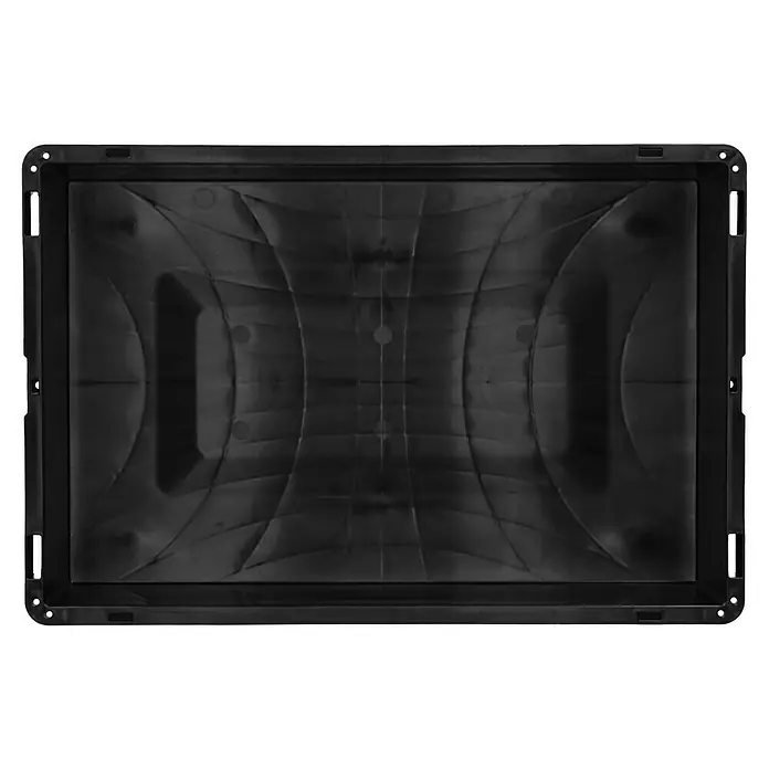 BAUHAUS Eurobox - 20 l, L x B x H: 60 x 40 x 12 cm, Schwarz - Schwarze Kunststoffbox mit verstärktem Boden und praktischen Tragegriffen, ideal für Lagerung und Transport.