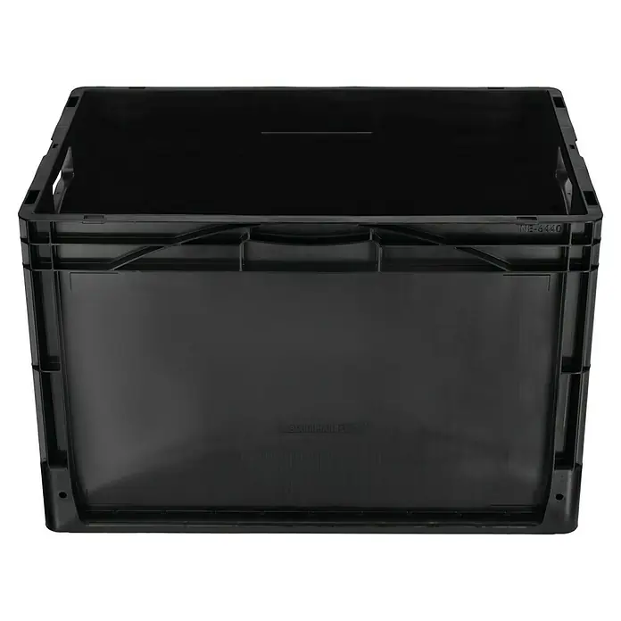 BAUHAUS Eurobox - L x B x H: 60 x 40 x 40 cm, 76 l, Schwarz - Schwarze Kunststoffbox zur Aufbewahrung und zum Transport von Gegenständen. Praktisch und robust für vielfältige Einsatzbereiche.