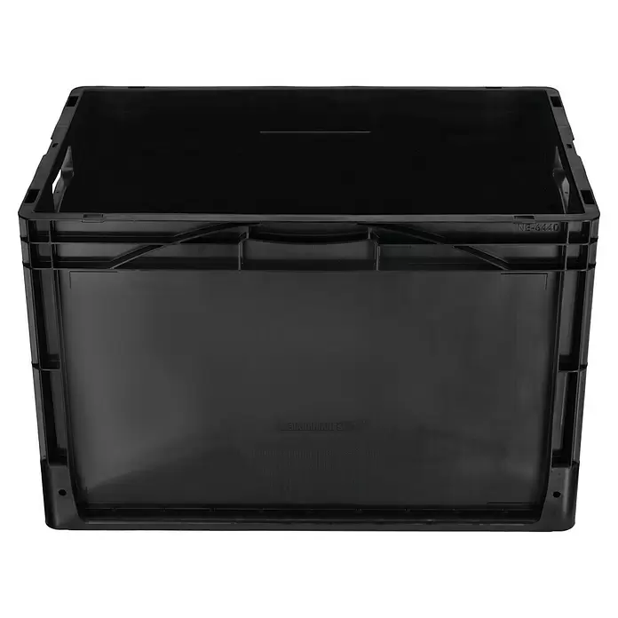 BAUHAUS EurobehälterL x B x H: 60 x 40 x 40 cm, 76 l, Geschlossen, Stapelbar, Schwarz