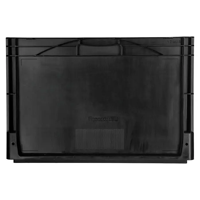 BAUHAUS Eurobox - L x B x H: 60 x 40 x 40 cm, 76 l, Schwarz - Schwarze Kunststoffbox der Marke Bauhaus, ideal für Lagerung und Transport, mit verstärkten Kanten und praktischen Griffen.