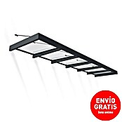Palram – Canopia Marquesina para puerta Sophia XL (565 x 140 x 17 cm, Gris antracita, Color del techo: Claro) | BAUHAUS