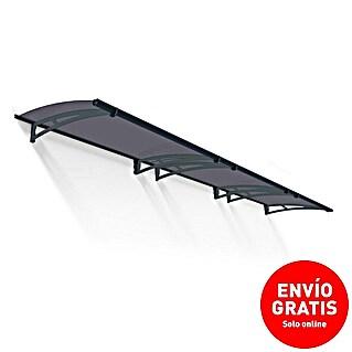 Palram – Canopia Marquesina para puerta Aquila (453,5 x 91,5 x 17,5 cm, Antracita, Color del techo: Gris)