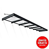 Palram – Canopia Marquesina para puerta Sophia XL (660 x 140 x 17 cm, Gris antracita, Color del techo: Claro) | BAUHAUS