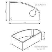 Ottofond Wannenträger Mauritius A (Passend für: Eckbadewanne Mauritius A 175 x 110 cm)