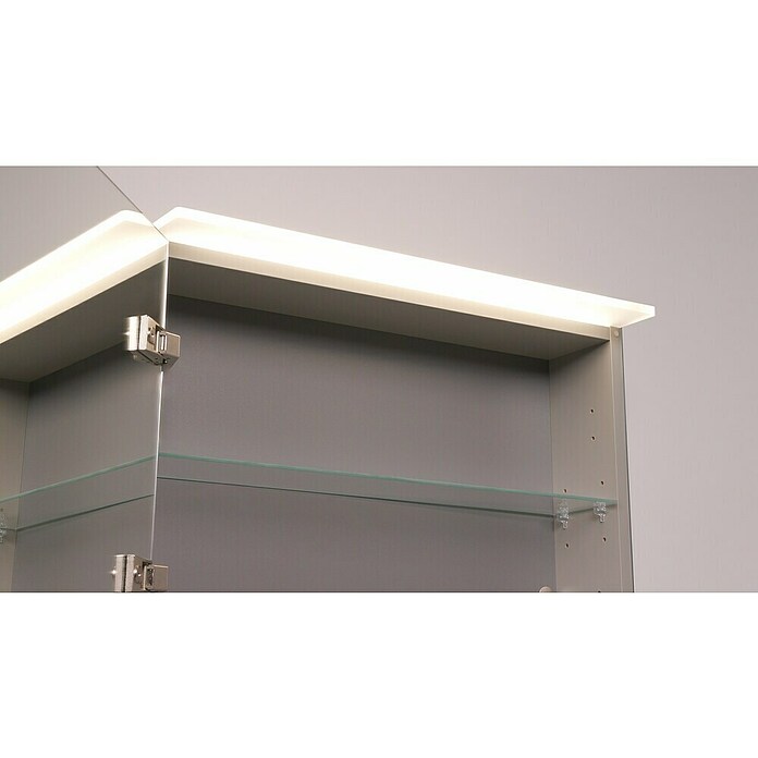 Riva Look LED-Spiegelschrank (B x H: 60 x 64,8 cm, Mit Beleuchtung, Spanplatte, Farblos)