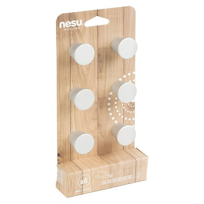 Nesu Pomo para muebles 34714 6 uds. (Ø x Al: 25 x 25 mm, Acero, Mate)