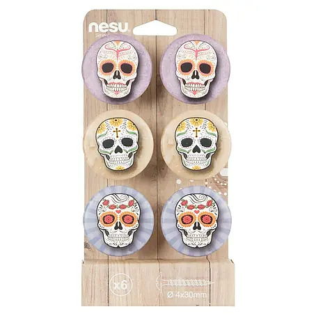 Nesu  Pomo para muebles Calaveras 6 uds.