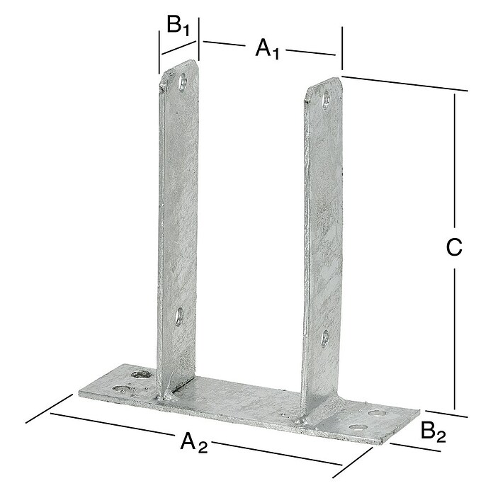 Stabilit U-Pfostenträger (200 x 91 x 50 mm, Feuerverzinkt)