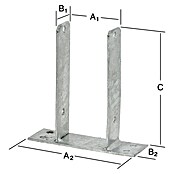 Stabilit U-Pfostenträger (200 x 91 x 50 mm, Feuerverzinkt)