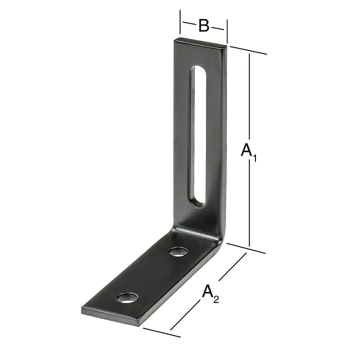 Vormann Winkelverbinder - L x B x H: 80 x 20 x 65 mm - Winkelverbinder mit den Maßen A1, A2 und B für vielseitige Anwendungen. Ideal für stabile Verbindungen und Konstruktionen.