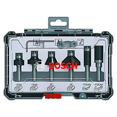 Bosch Fräser-Set (6 -tlg., Durchmesser Schaft: 8 mm)