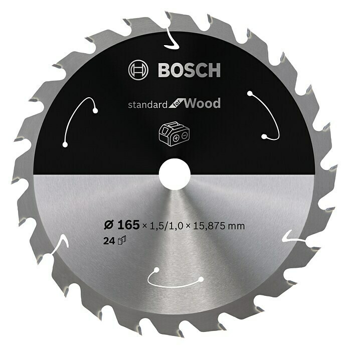 Bosch Cirkelzaagblad (Diameter: 165 mm, Boorgat: 15,875 mm, Aantal tanden: 24 tanden)