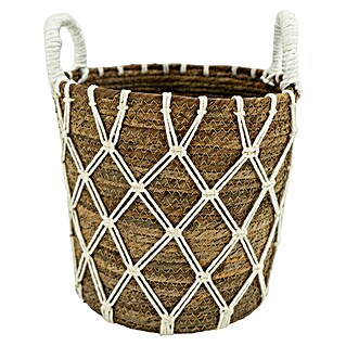 Korb (Außenmaß (Ø x H): 28 x 28 cm, Natur/ Beige)