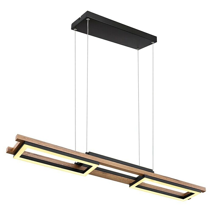 Globo LED-Pendelleuchte Illa (30 W, L x B x H: 100 x 13,5 x 120 cm, Schwarz, Dunkelbraun) | BAUHAUS