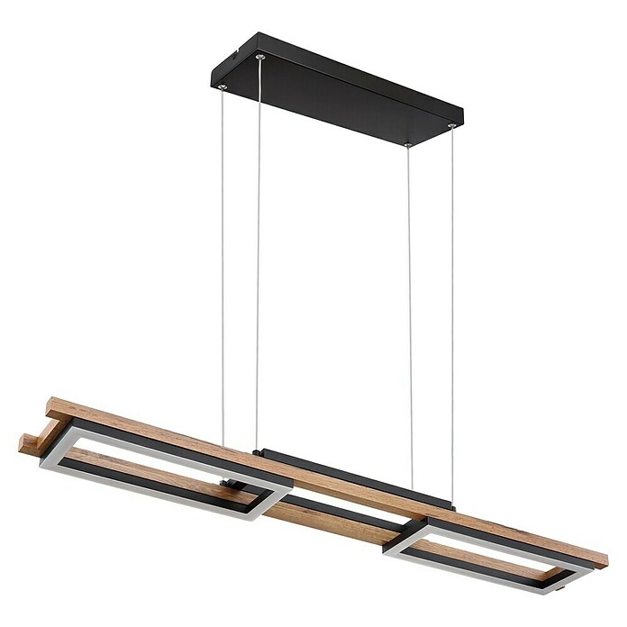 Globo LED-Pendelleuchte Illa (30 W, L x B x H: 100 x 13,5 x 120 cm, Schwarz, Dunkelbraun) | BAUHAUS