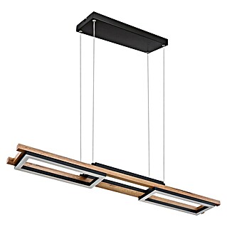 Globo LED-Pendelleuchte Illa (30 W, L x B x H: 100 x 13,5 x 120 cm, Schwarz, Dunkelbraun)