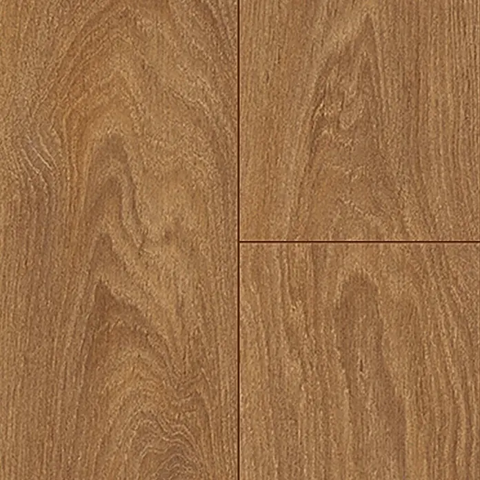 Krono Original Laminat Super Natural - Harlech Oak, Landhausdiele, 1.288 x 195 x 8 mm - Nahaufnahme von Laminatboden mit Holzmaserung und warmen Farbtönen. Die Paneele sind rechteckig und sauber verlegt.