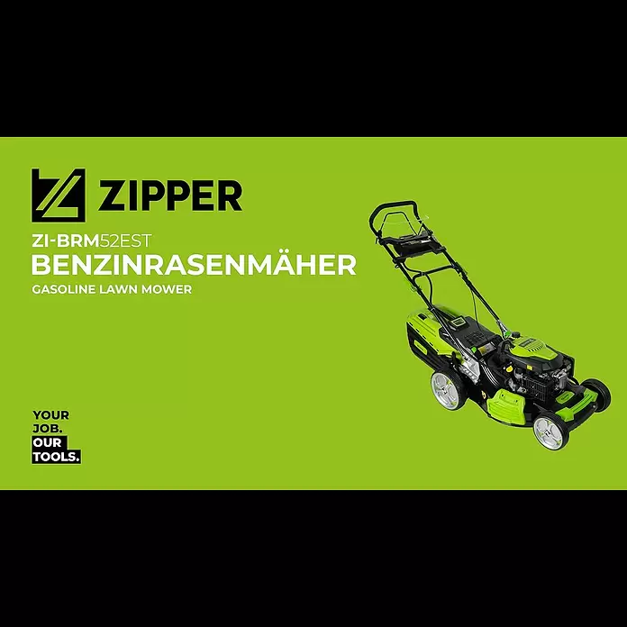 Zipper Benzin-Rasenmäher ZI-BRM52EST - 173 cm³, Schnittbreite: 52 cm - ZIPPER ZI-BRM52EST - Benzinrasenmher mit E-Start / gasoline lawn mower with e-start