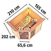 Karibu Systemsauna Fiona 1 (Ohne Ofen, 151 x 196 x 198 cm)