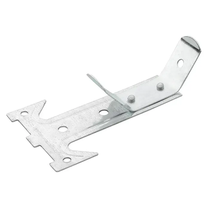 Placafix Accesorio de fijación y cuelgue TC60 - Placas de yeso laminado, Número de componentes: 100 ud. - Conector de ángulo metálico con acabado galvanizado y orificios para sujeción, proporcionando una conexión robusta y duradera.
