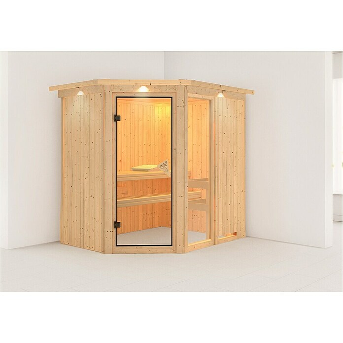 Karibu Systemsauna Fiona 1 (Ohne Ofen, 151 x 196 x 198 cm)