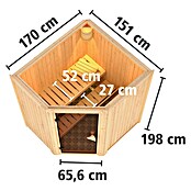 Karibu Systemsauna Taurin (Ohne Ofen, Ohne Dachkranz, 152 x 175 x 198 cm)