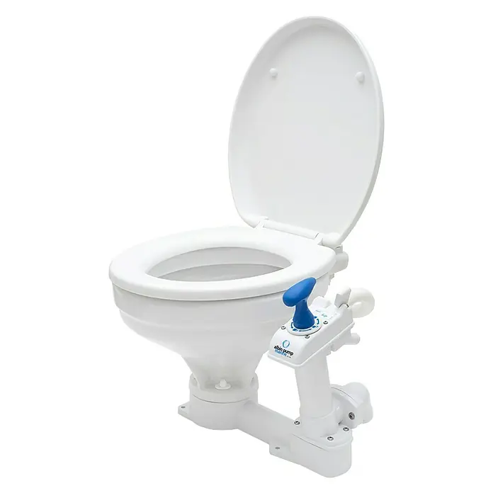 Albin Pump Bordtoilette manuell Comfort - L x B x H: 46 x 47 x 33,5 cm, Keramik - Marine-WC mit manuellem Pumpensystem für Boote & Yachten. Das Schiff-WC überzeugt durch hochwertige Verarbeitung & einfache Bedienung.