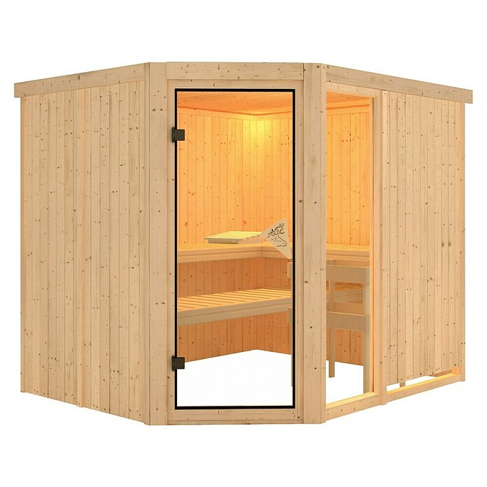 Karibu Systemsauna (Ohne Ofen, Ohne Dachkranz, 196 x 231 x 198 cm)