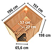 Karibu Systemsauna Carin (Ohne Ofen, Ohne Dachkranz, 195 x 152 x 198 cm)