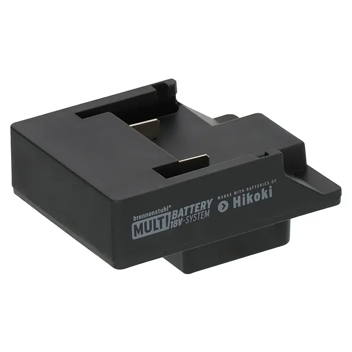 Brennenstuhl Adapter Hikoki - L x B x H: 6,9 x 4,1 x 8,8 cm, Schwarz - Ein Multi-Akku-Adapter von Brennenstuhl für HiKoki-Akkus, der es ermöglicht, verschiedene Akkusysteme mit einem Gerät zu nutzen.