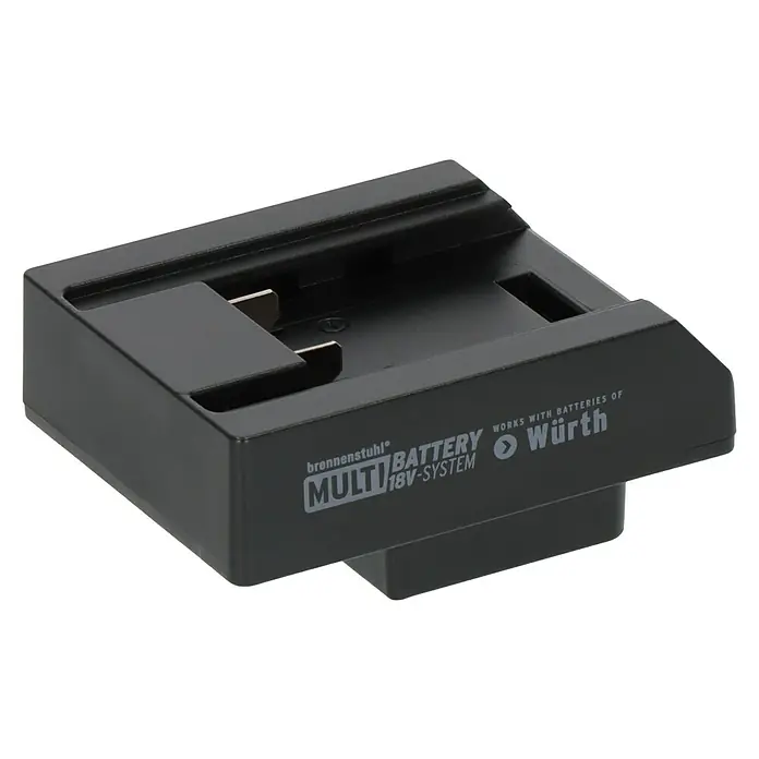 Brennenstuhl Adapter Würth - L x B x H: 6,9 x 4,1 x 8,8 cm, Schwarz - Abbildung des Multi Battery 18V-System Adapters von brennenstuhl®, kompatibel mit Würth Akkus, für vielseitige Anwendungen.