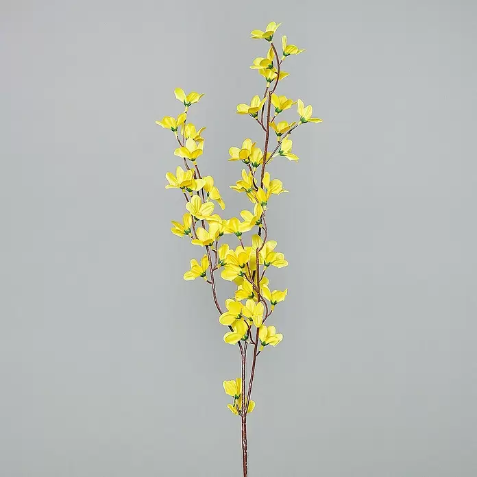 Kunstblume Forsythie - 83 cm, Gelb, Kunststoff - Künstlicher Ast mit leuchtend gelben Blüten.