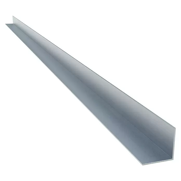Eckprofil für PC Stehfalz - L x B x H: 2.500 x 40 x 40 mm, Stahl, Silber - Silbernes L-förmiges Metallwinkelprofil.