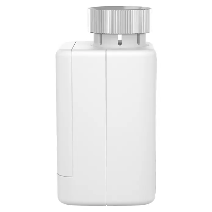Homematic IP Heizkörper-Thermostat Flex HmIP-eTRV-F - M30 x 1,5 mm - Nahaufnahme eines weißen Smart-Heizkörperthermostats mit geriffeltem Drehknopf.