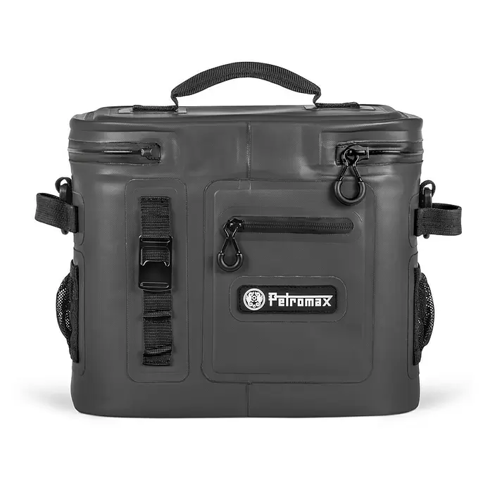 Petromax Nevera portátil - Gris oscuro, 8 l, L x An x Al: 32,5 x 25 x 28 cm - Nevera blanda Petromax gris oscuro de material duradero e impermeable, con asa superior, cremalleras y bolsillos laterales.