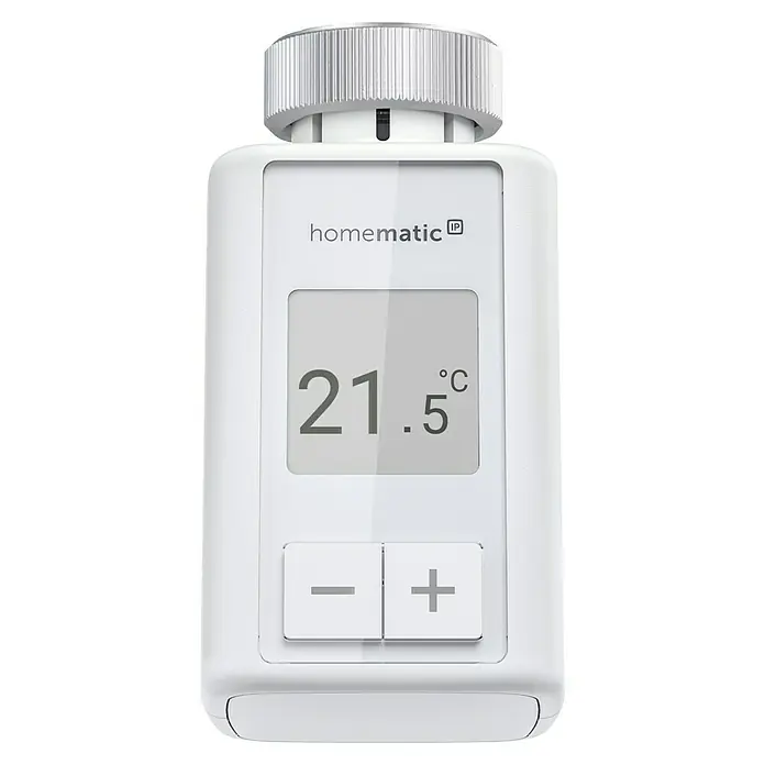 Homematic IP Heizkörper-Thermostat Flex HmIP-eTRV-F - M30 x 1,5 mm - Nahaufnahme eines Homematic IP Heizkörperthermostats zur intelligenten Temperaturregelung im Haus.