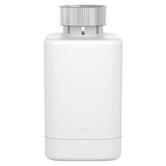 Homematic IP Heizkörper-Thermostat Flex HmIP-eTRV-F - M30 x 1,5 mm - Das Bild zeigt einen modernen, weißen Heizkörperthermostat mit einem geriffelten Drehknopf, der ein präzises Einstellen der Temperatur ermöglicht.