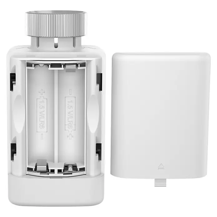 Homematic IP Heizkörper-Thermostat Flex HmIP-eTRV-F - M30 x 1,5 mm - Weißer Heizkörperthermostat mit offenem Batteriefach und separatem Gehäuse. Das Gerät benötigt zwei 1,5 V LR6 Batterien.