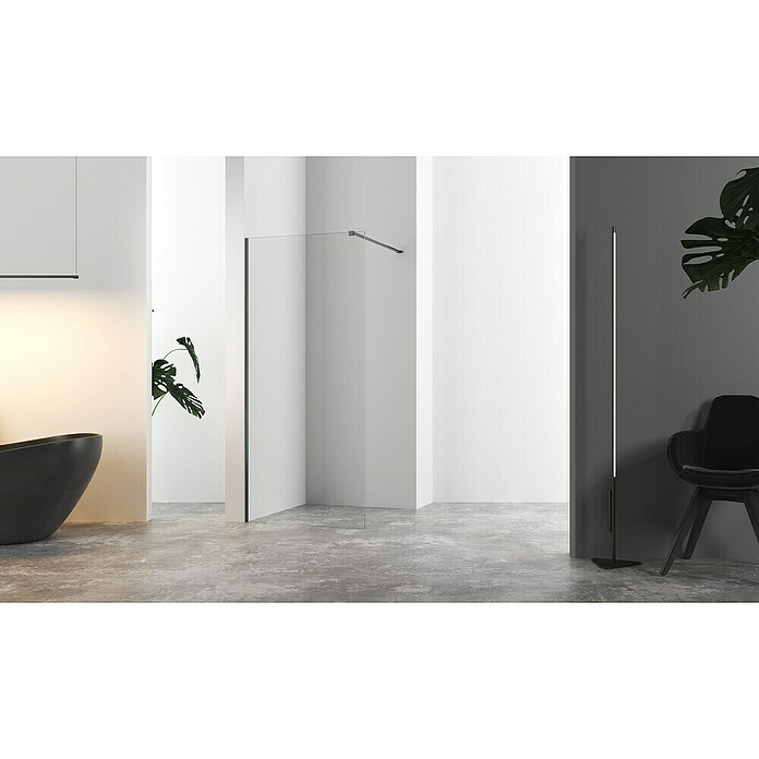 Montageset Smart Line Gun Metal Light (Gun Metal Light, Glasdikte: 8 mm) | BAUHAUS