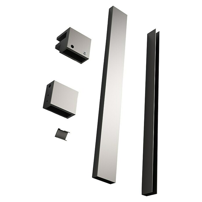Montageset Smart Line Gun Metal Light (Gun Metal Light, Glasdikte: 8 mm) | BAUHAUS