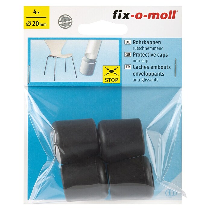 Fix-o-moll Rohrkappen (Durchmesser: 20 mm, 4 Stk., Rutschhemmend) | BAUHAUS