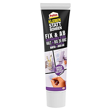 Pattex Montagekleber Kleben statt Bohren Fix & Ab (Transparent, 44 g, Tube)