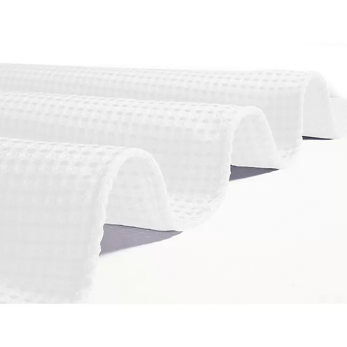 Mydeco Duschvorhang Drop - B x H: 180 x 240 cm, Kunststoff, Weiß - Weißer Waffelstoff, sauber gefaltet und strukturiert.